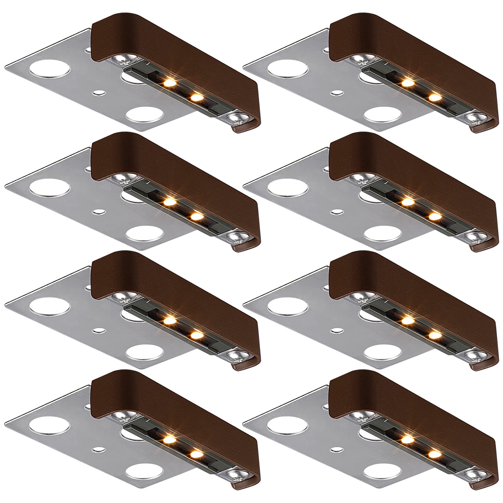 LEONLITE 8-Pack 4 Inch Low Voltage LED Landscape Lighting - Hardscape Lights, Retaining Wall Lights, Step Lights, 12V LED Paver Lights (0.5W, 2700K Soft White, ETL Certified) for Garden, Pathway, and Outdoor Decoration