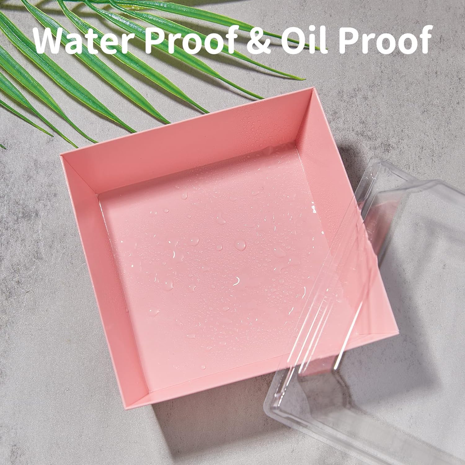 50 Pack Small Charcuterie Boxes with Clear Lids - 4 Inch Disposable Bakery Dessert Boxes for Cookies, Cake Slices, Mini Cakes, Chocolates & Strawberries | Perfect for Party Favors, Wedding Treats, Gift Boxes & Takeout Food Containers (Pink)