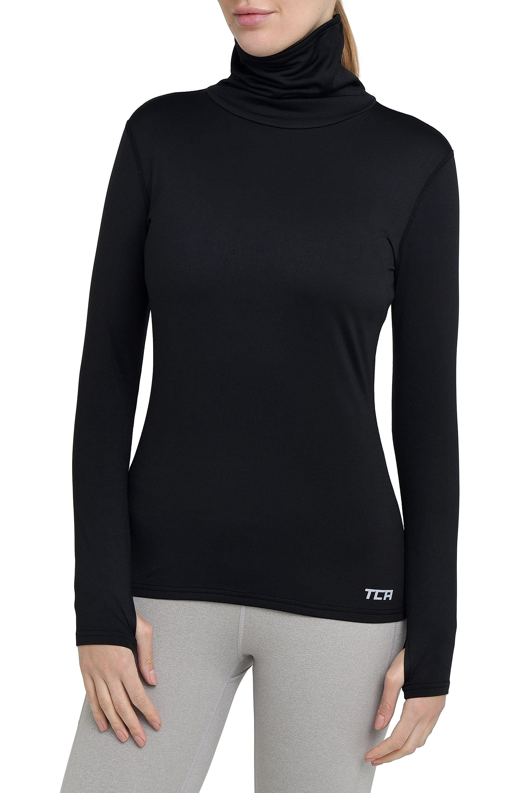 TCA Women's Thermal Running Top - Funnel Neck Warm-Up Shirt for Cold Weather, Winter Jogging & Outdoor Workouts - Moisture-Wicking & Breathable Activewear