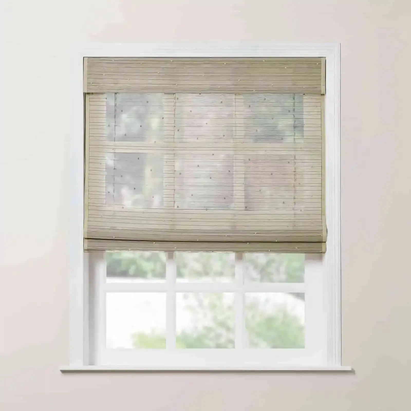 Rae Natural Ramie Bamboo Woven Shades - Series P | Eco-Friendly Window Coverings for Living Room, Bedroom & Patio | Light Filtering & UV Protection