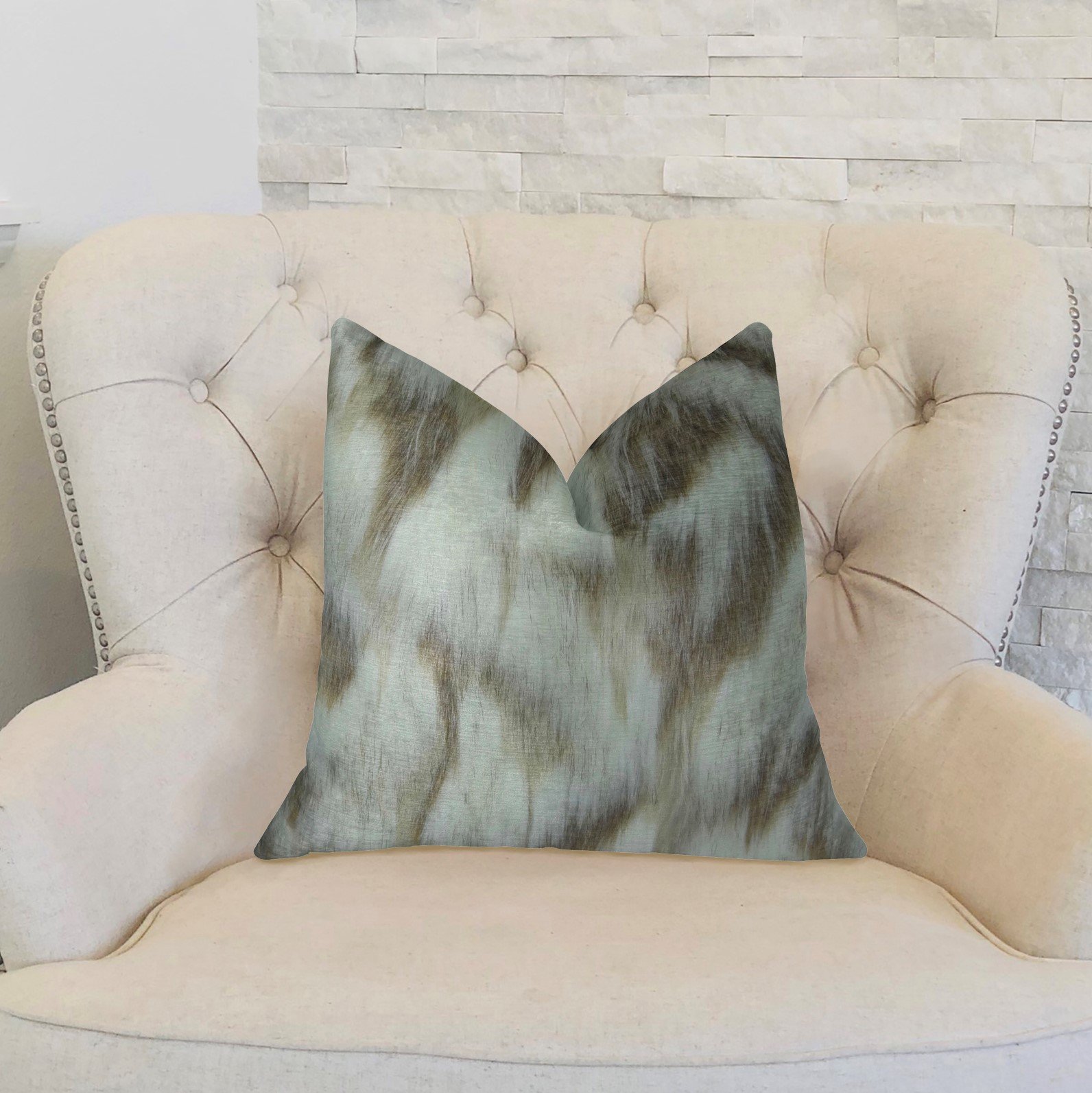 Handmade Tibet Fox Throw Pillow 24x24 Inches - Ivory Beige Bohemian Decor for Living Room, Bedroom & Sofa | Soft Decorative Cushion for Home & Office