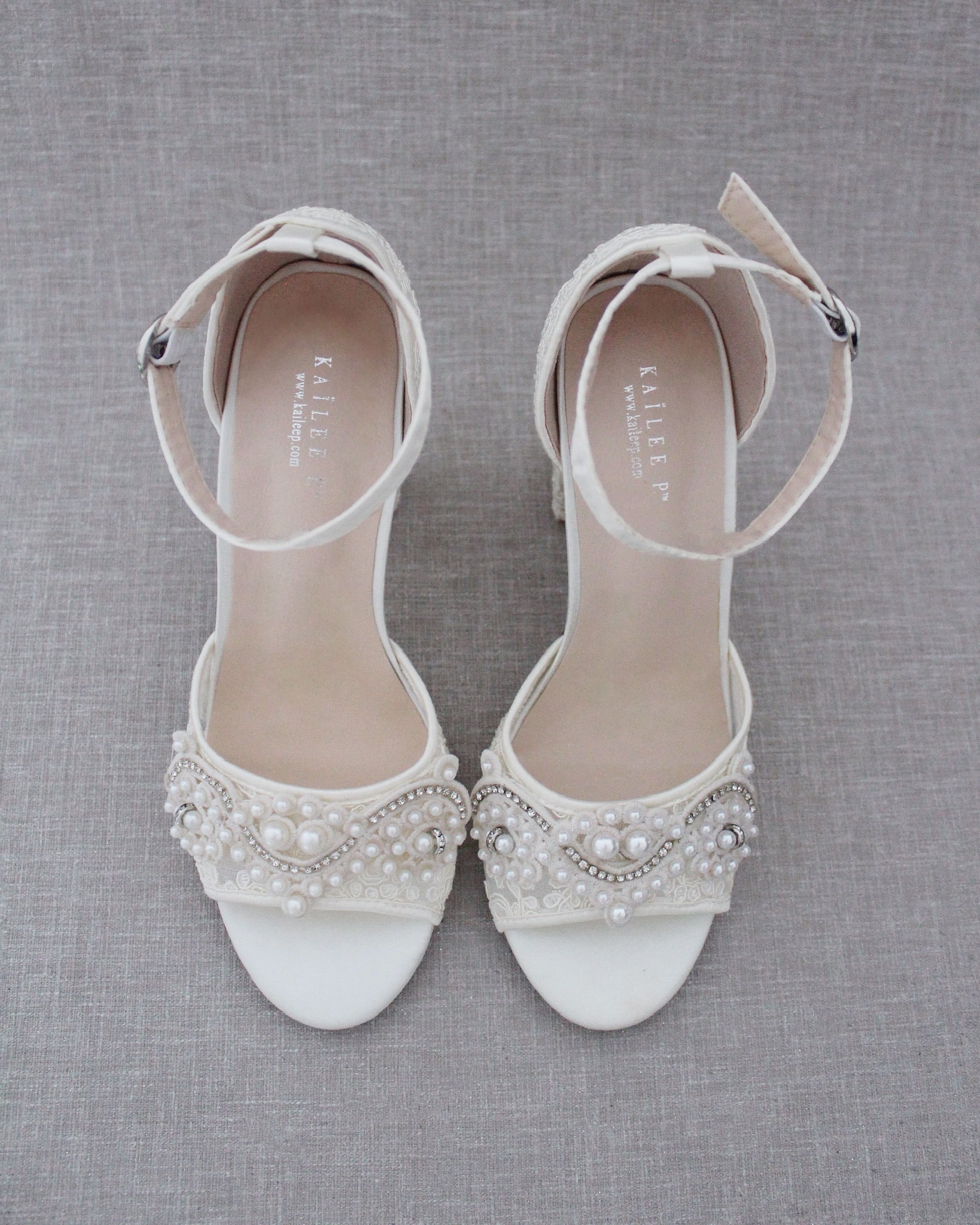 Elegant Crochet Lace Block Heel Sandals with Pearl Embellishments - Perfect for Summer Weddings, Beach Vacations & Boho Chic Outfits