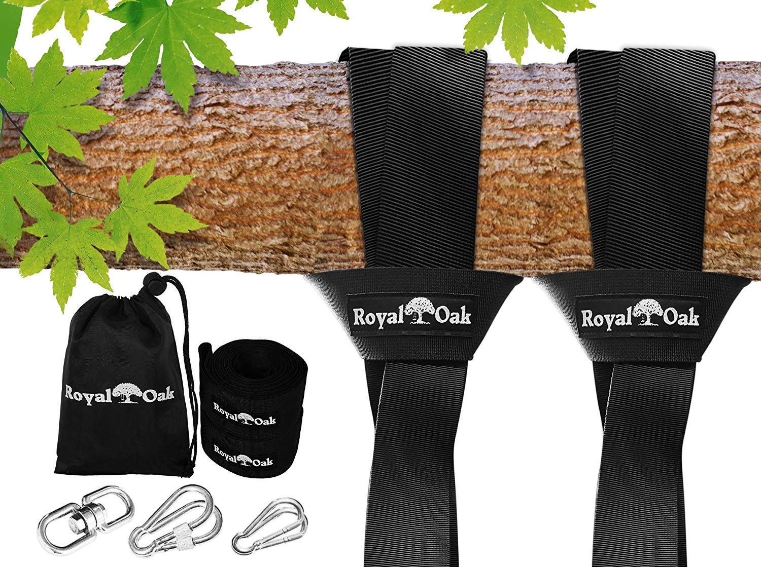 4FT Heavy Duty Tree Swing Straps (2 Pack) - 2200lbs Weight Capacity - Waterproof Hammock & Swing Hanging Kit with Carabiner, Spinner & Carry Bag - Perfect for Backyard, Garden, Camping & Outdoor Activities