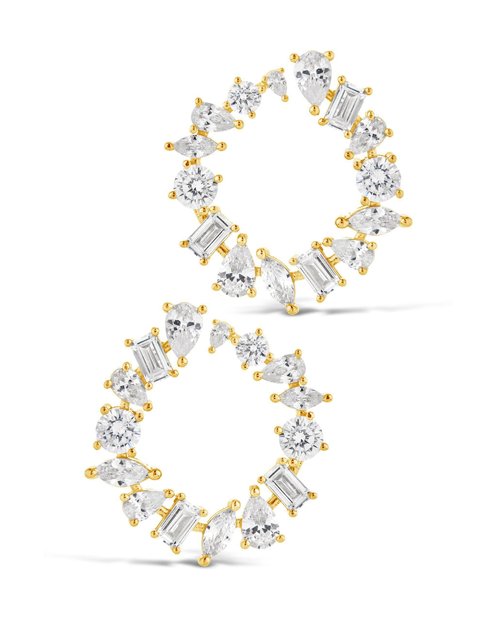 Shania CZ Circle Stud Earrings for Women - Sparkling Cubic Zirconia Silver Hoop Earrings - Perfect for Parties, Weddings & Everyday Wear