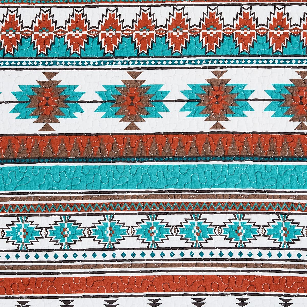 C&F Home Aqua Valley 2-Piece Twin Quilt Set - 100% Cotton Lightweight Reversible Bedspread Coverlet with Orange Geometric Print, Machine Washable - Perfect for Kids' Rooms, Guest Beds & Dorm Decor