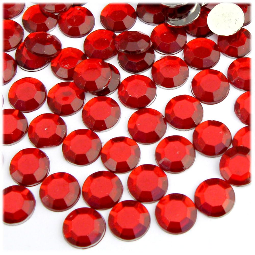 1000pcs 10mm Round Flatback Rhinestones - Ruby Red for DIY Crafts, Jewelry Making, Nail Art, and Home Decor | The Crafts Outlet