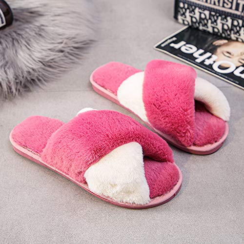 Cozy Fuzzy Slippers for Women - Indoor Outdoor House Shoes for Comfort