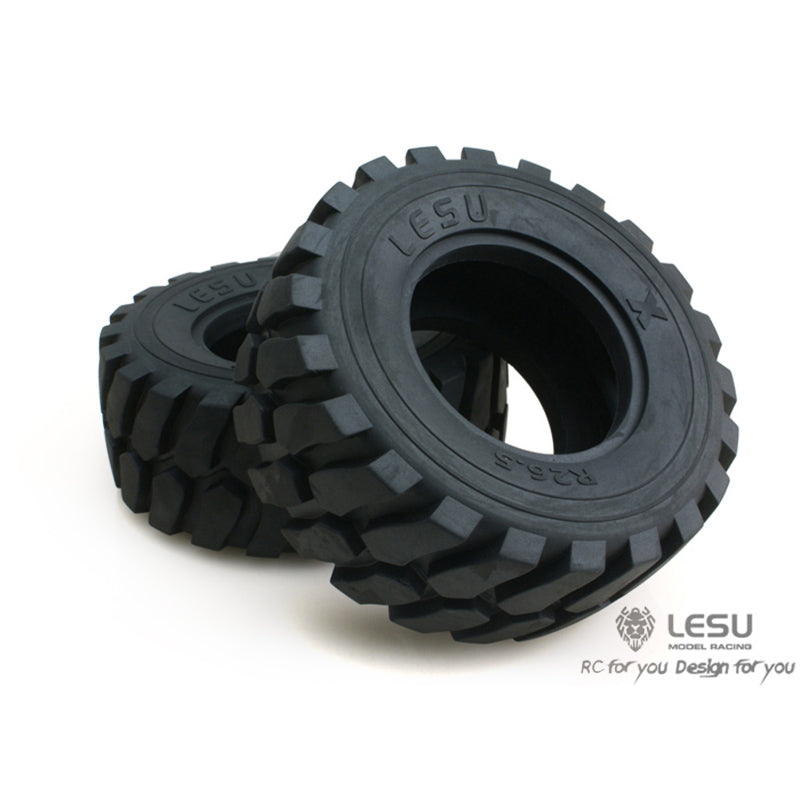 1/15 Scale Metal Stainless Steel Wheel Hubs with Rubber Tires for LESU Hydraulic Loader, DIY RC Car Model Truck & TAMIYA - Perfect for RC Vehicle Upgrades, Off-Road Crawling and Scale Model Building