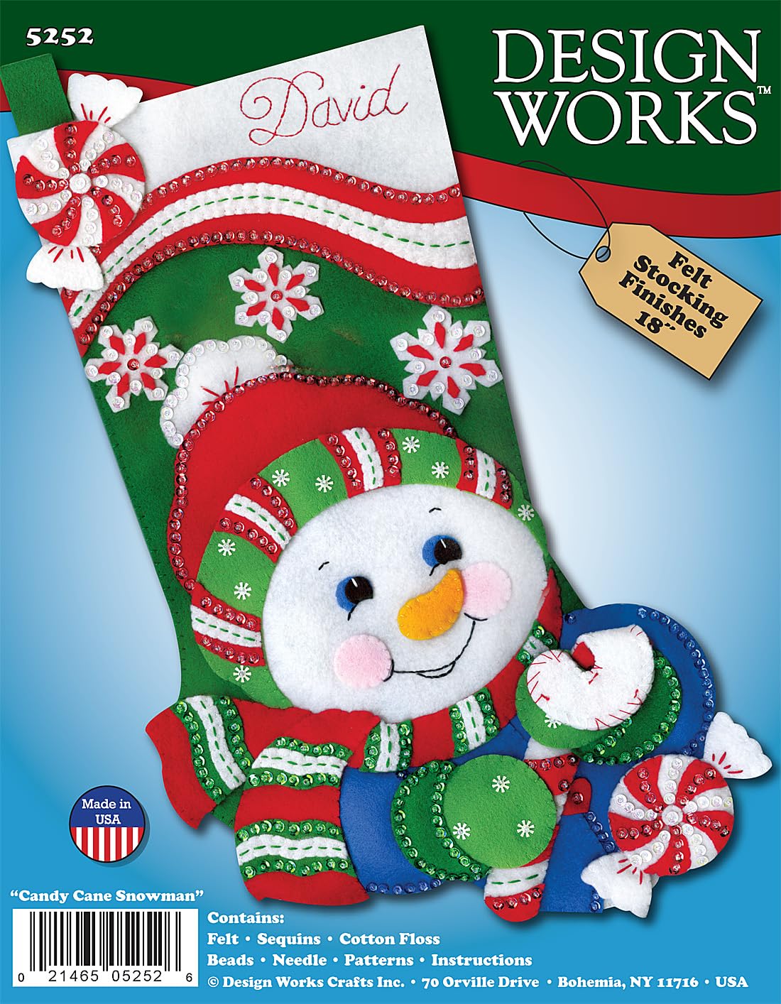 DIY Candy Cane Snowman Stocking Kit - Christmas Craft Set for Kids & Adults - Holiday Home Decor & Handmade Gift Idea (Perfect for Classroom Activities, Family Bonding & Festive Party Crafts)