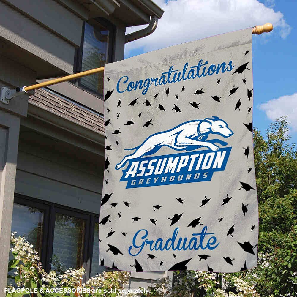 Assumption College Greyhounds Graduation Banner Flag - Custom College Team Spirit Decor for Dorms, Parties & Alumni Events
