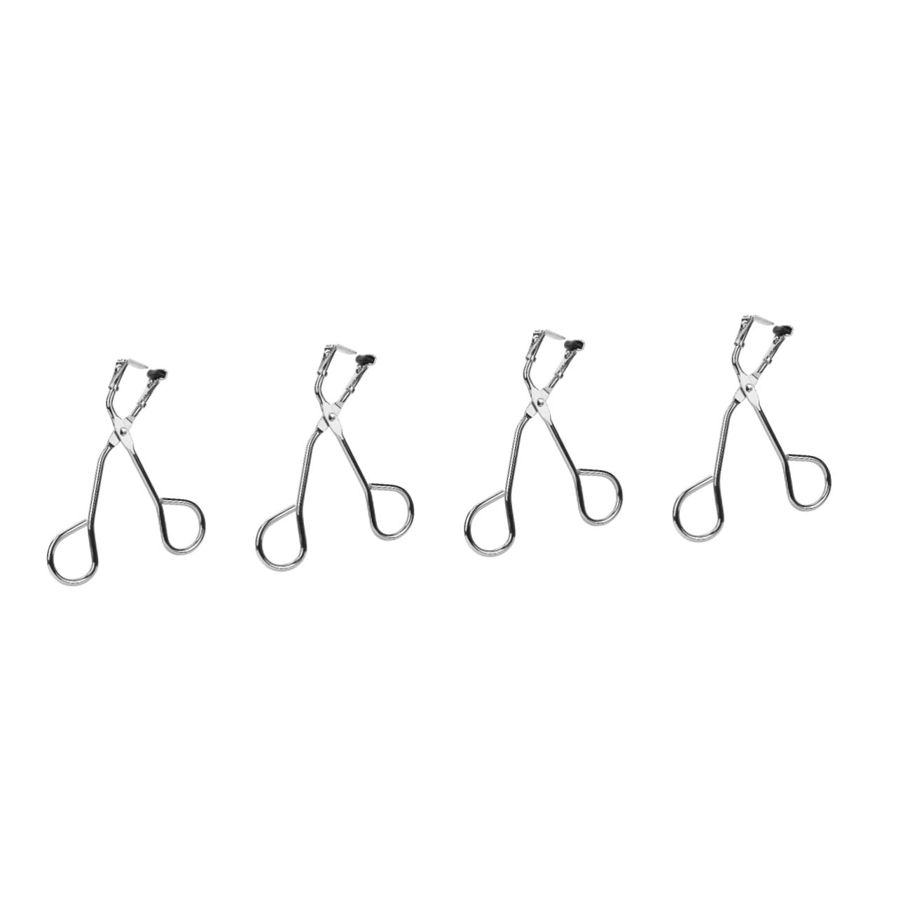 FRCOLOR 4pcs Eyelash Curler Set - Professional False Eyelash Applicator Tool with Refill Pads for Perfect Lash Curling | Makeup Accessories for Salon, Home & Travel Use
