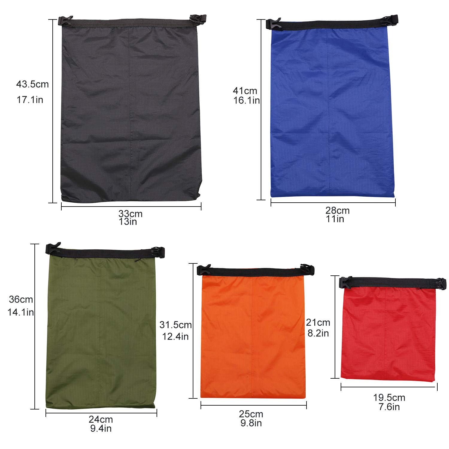 **TRENDBOX Waterproof Dry Bag Kit - Roll Top Compression Sack for Camping, Hiking, Kayaking & Travel - Water Resistant Storage Organizer for Gear & Essentials**