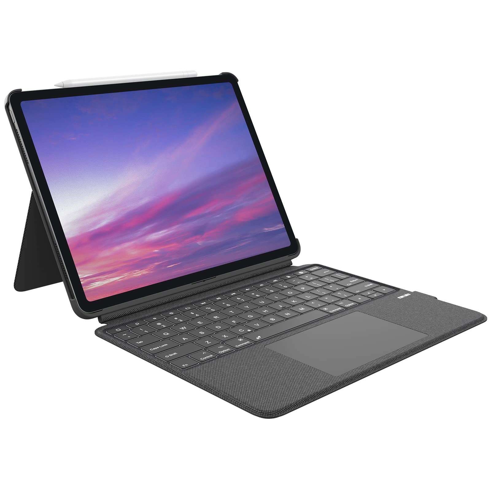 CHESONA Magnetic Detachable Bluetooth Keyboard Case for iPad Pro 12.9-inch (6th/5th/4th/3rd Gen 2022-2018) with Multi-Touch Trackpad, 7-Color Backlit Keys & Adjustable Kickstand - Perfect for Work, Study & Travel