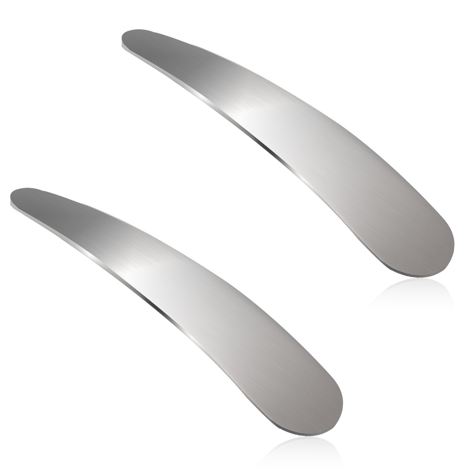 2 Pack Mini Metal Cosmetic Spatulas - Silver Makeup Skincare Cream Spoon, Practical Cosmetic Dig Scoop for Sampling & Mixing | Perfect for Jars, Tubs & Travel Beauty Kits | Essential Makeup Tools for Professional Artists & Home Use