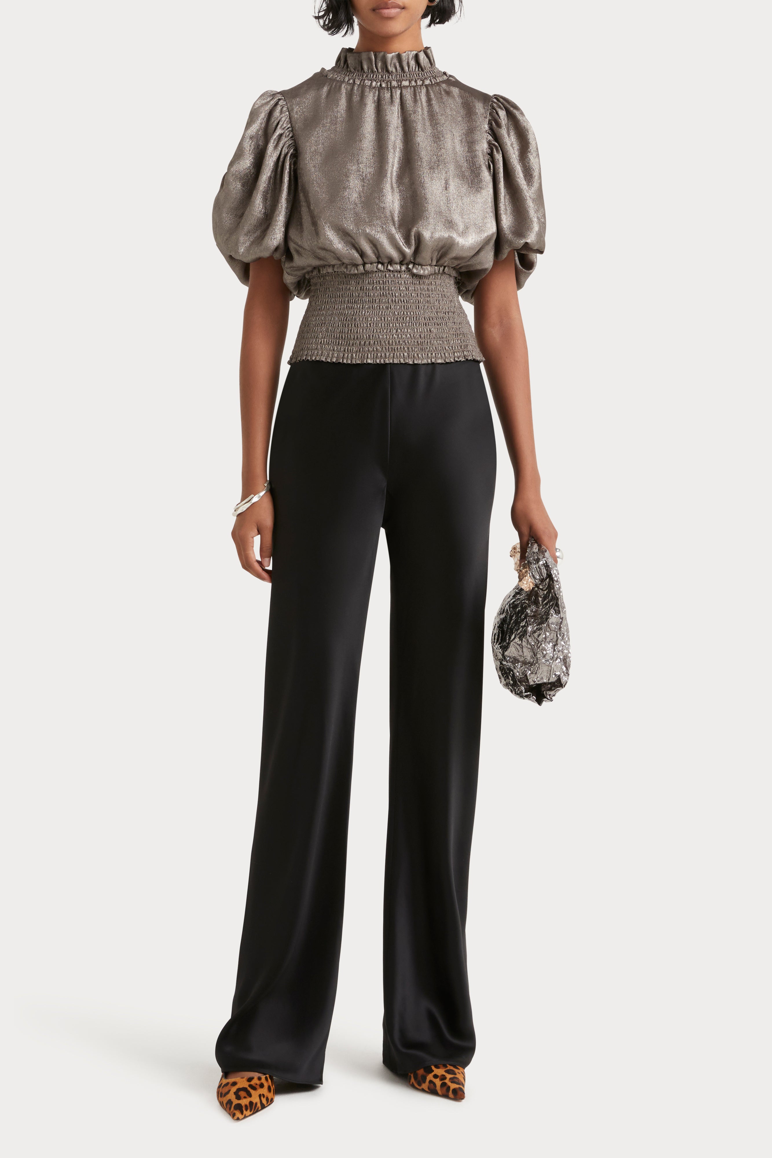 Husk Adina Top in Pewter - Stylish Women's Blouse for Casual Wear, Office & Date Night Outfits