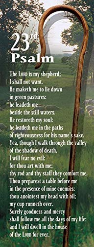 Inspirational Christian Bookmarks - Shepherd's Staff & 23rd Psalm Bible Scripture Bookmarks for Teens, Men & Women (6.5