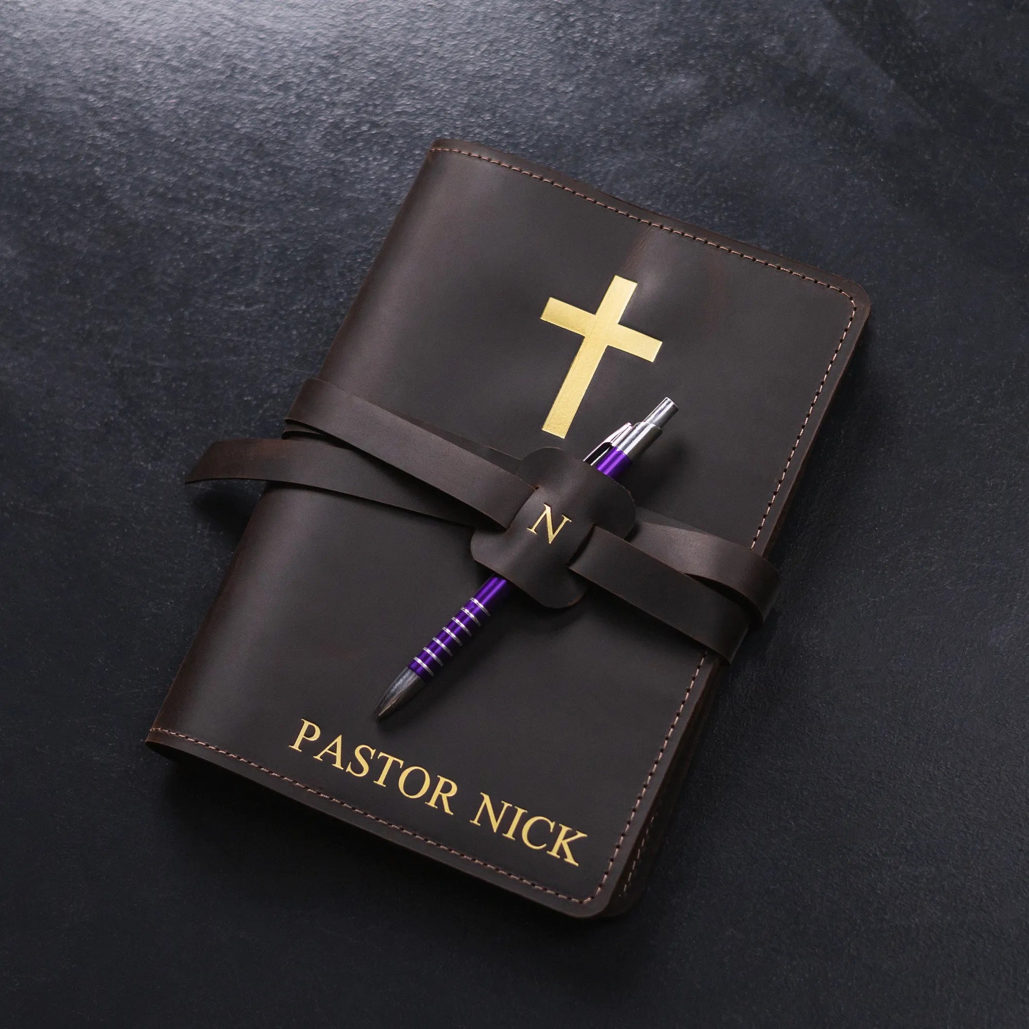 Personalized Leather Prayer Journal for Women & Men - Custom Engraved Christian Devotional Notebook - Perfect for Bible Study, Church, and Daily Reflection