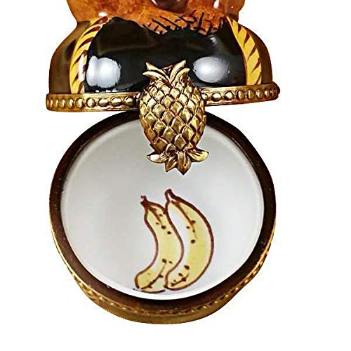 Authentic Limoges Box - Hand-Painted French Porcelain Monkey with Banana Figurine | Collectible Keepsake Gift for Home Decor & Display