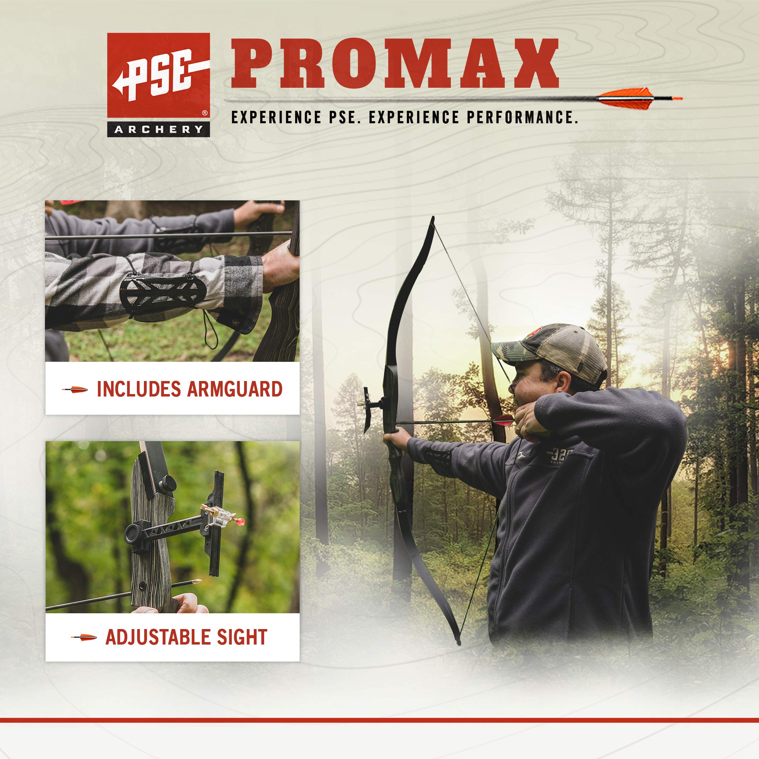 PSE Archery Pro Max Traditional Takedown Recurve Bow Set - 60