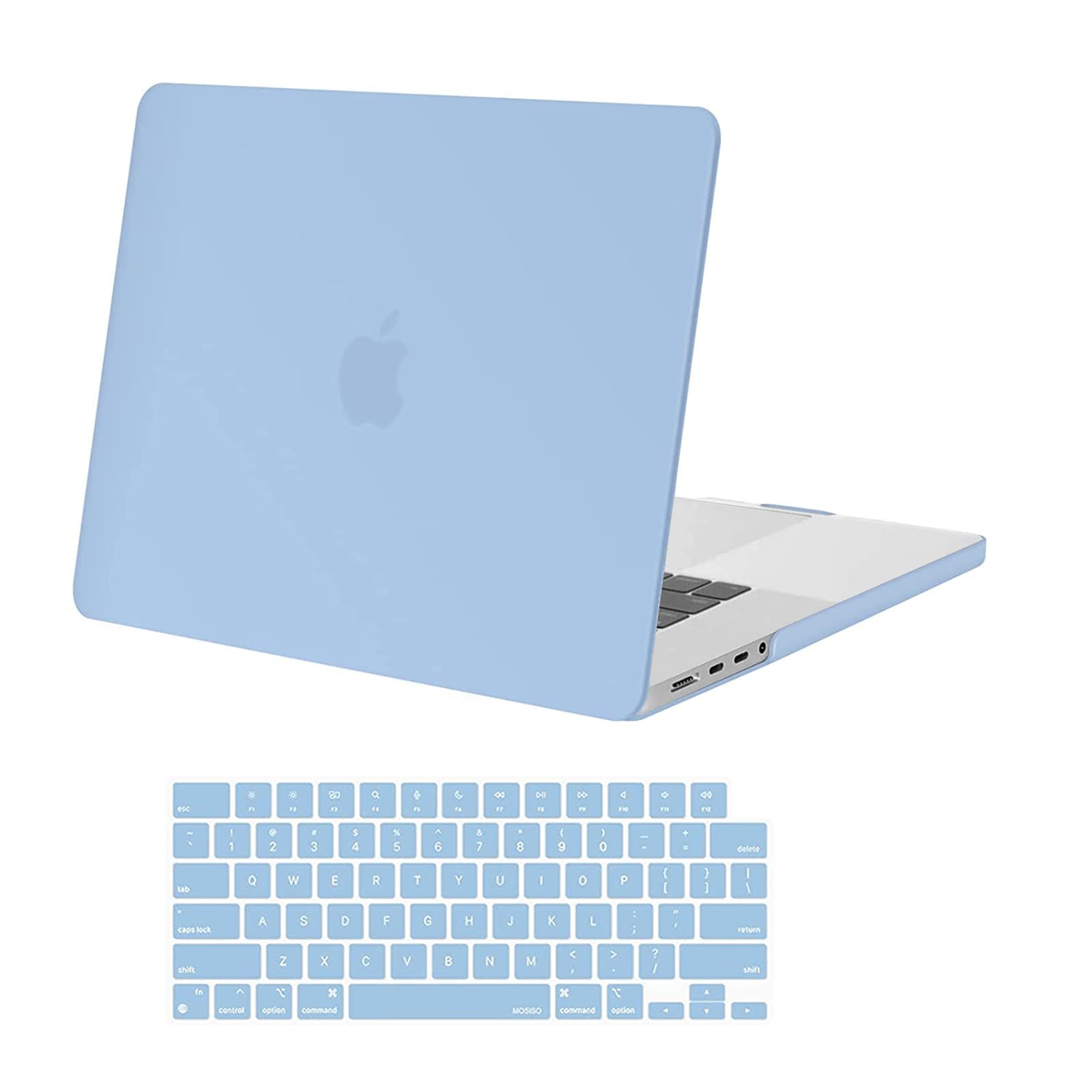 MOSISO MacBook Pro 16 inch Case (2021-2022 Model A2485) - Protective Hard Shell Cover & Keyboard Skin for M1 Pro/Max with Retina XDR Display | Airy Blue | Perfect for Office, Travel & Home Use