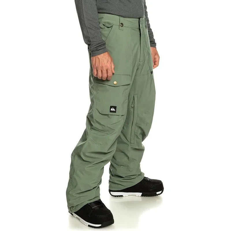 Quiksilver Men's Snow Utility Pants - Olive Green | Waterproof Snowboard & Ski Pants for Winter Sports & Outdoor Activities