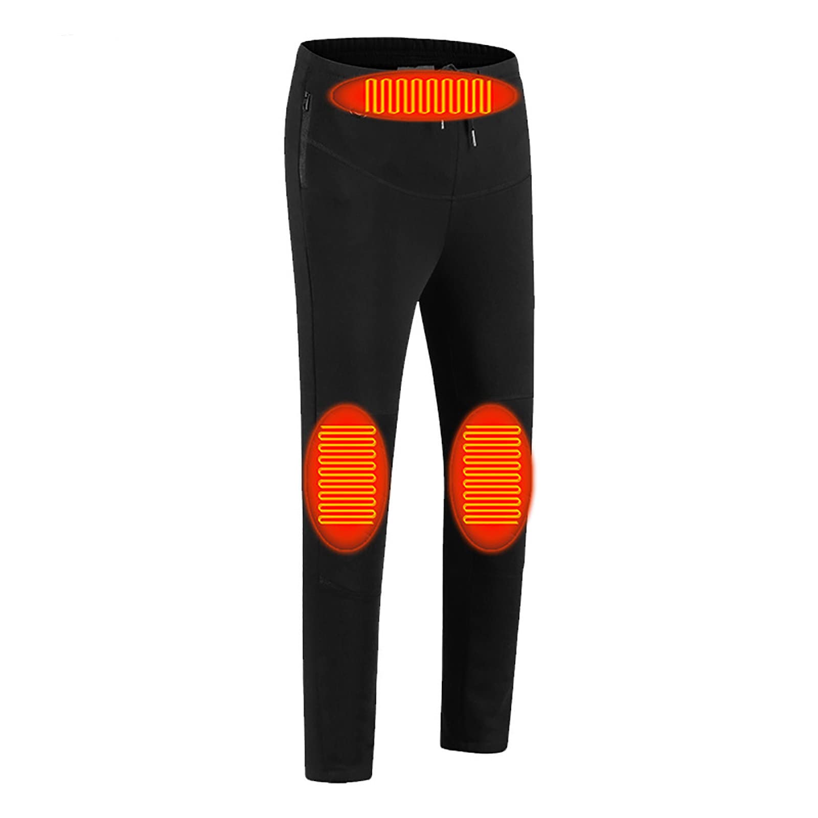 Rechargeable Heated Pants for Women - Stretchable, Solid Color with Drawstring & Zipper - Perfect for Workout, Outdoor Activities & Skiing