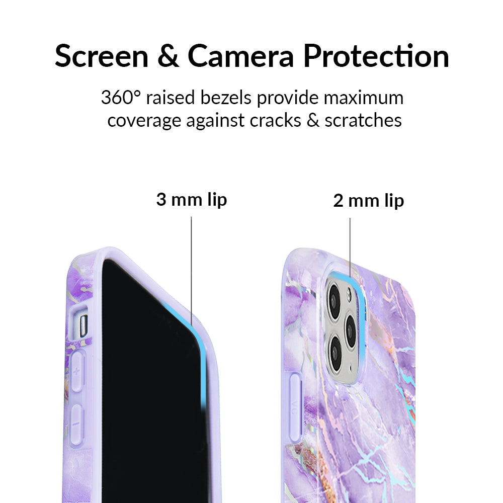 Purple Holographic Moonstone iPhone Case - Durable & Stylish Phone Cover for iPhone 13/14/15 Pro Max - Perfect for Everyday Use, Travel & Gift Giving