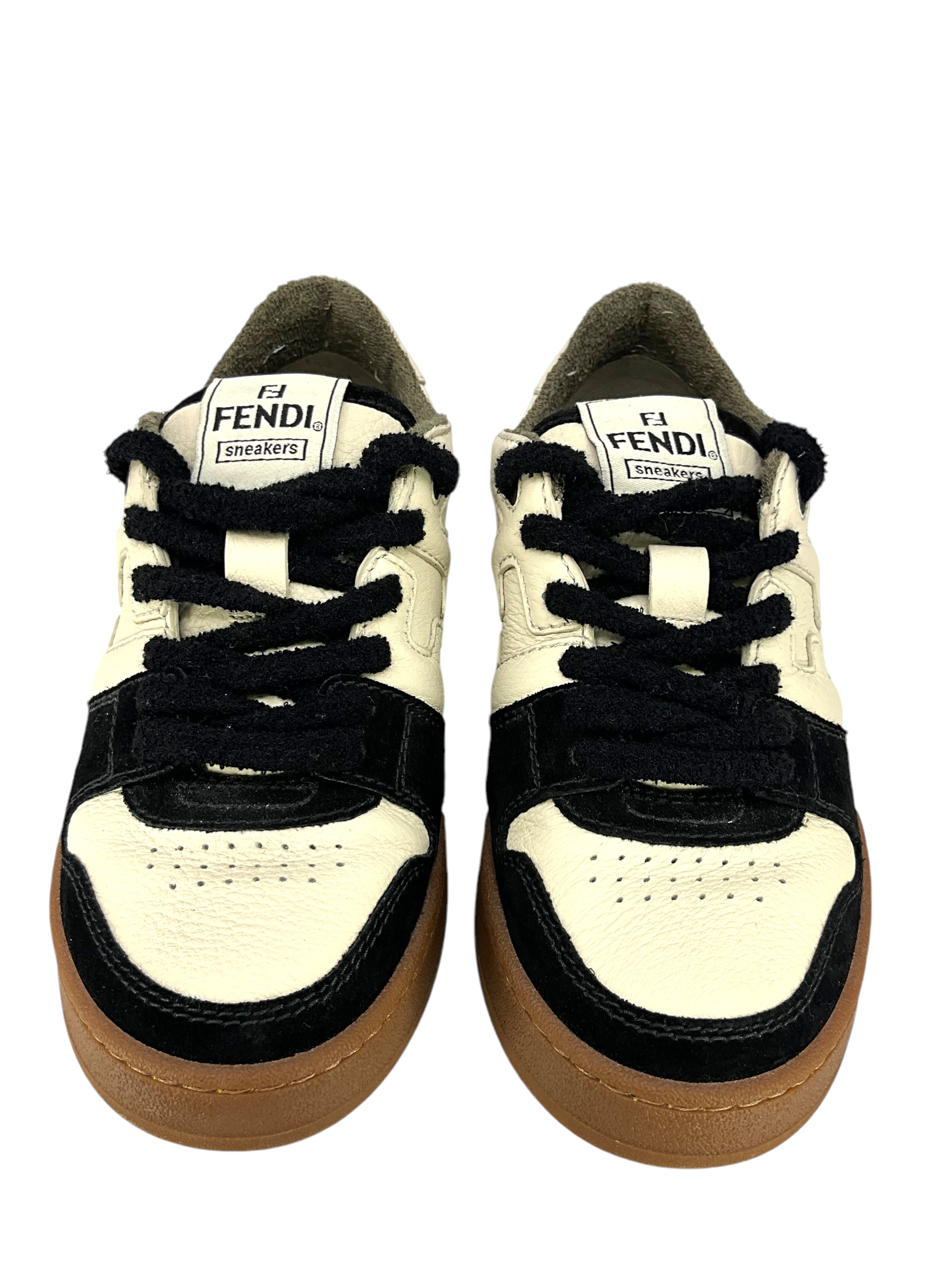 FENDI Women's Leather & Terry Cloth Match Sneakers - Size 7 US | Luxury Designer Fashion Shoes for Casual Wear & Street Style Outfits
