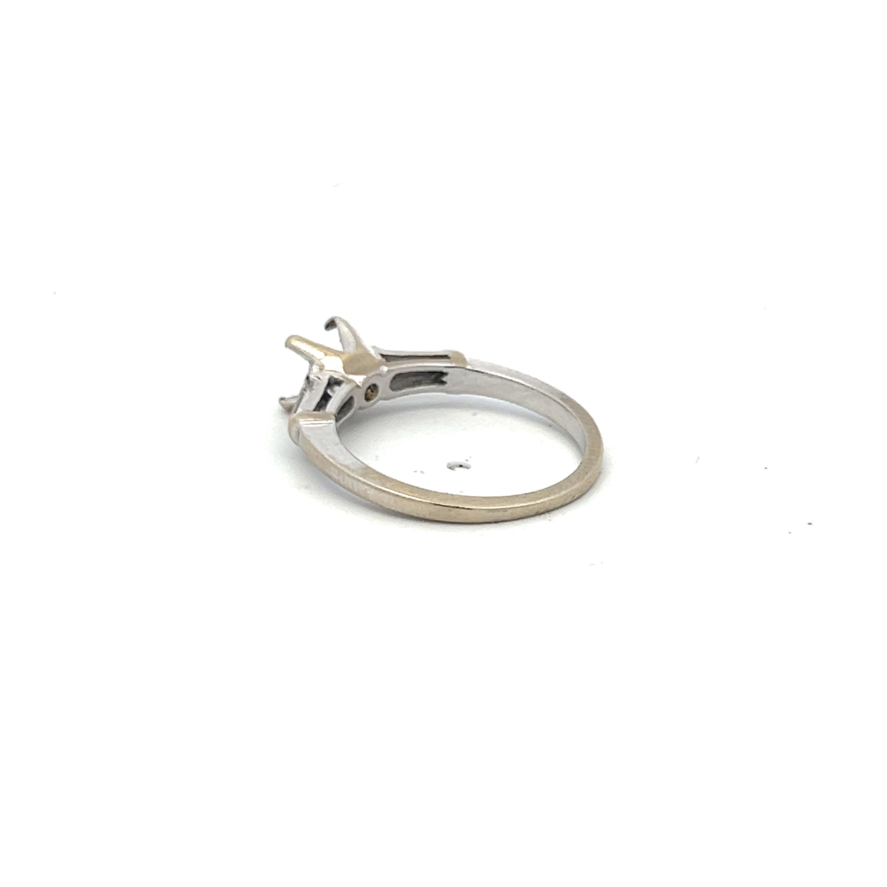 0.16 Carat Tapered Baguette Diamond Ring in 14K White Gold - Elegant Semi Mount Engagement Ring for Women, Perfect for Proposals, Weddings & Anniversaries