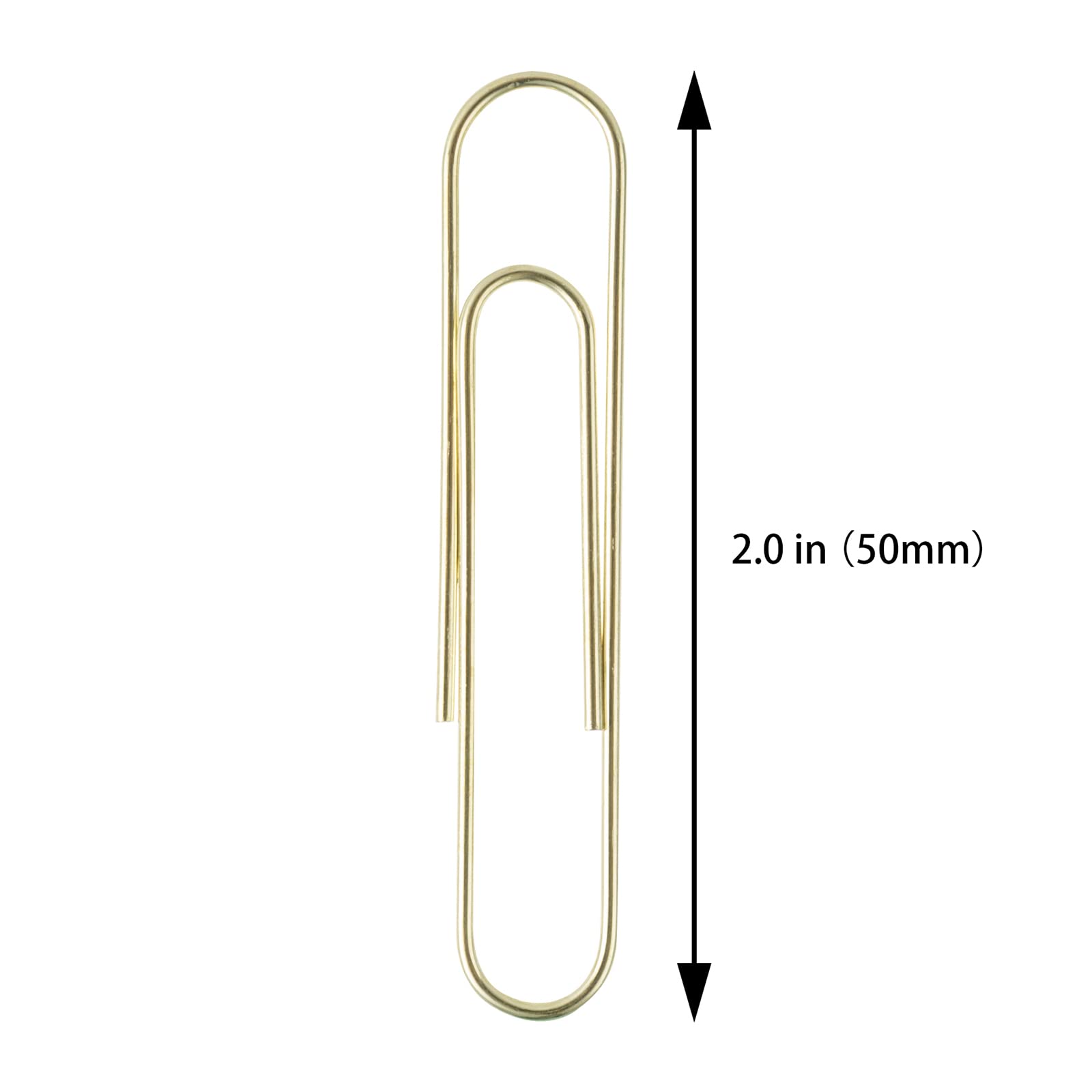 Large Gold Jumbo Paper Clips 2 Inch - 100 Pack for Office & School Use