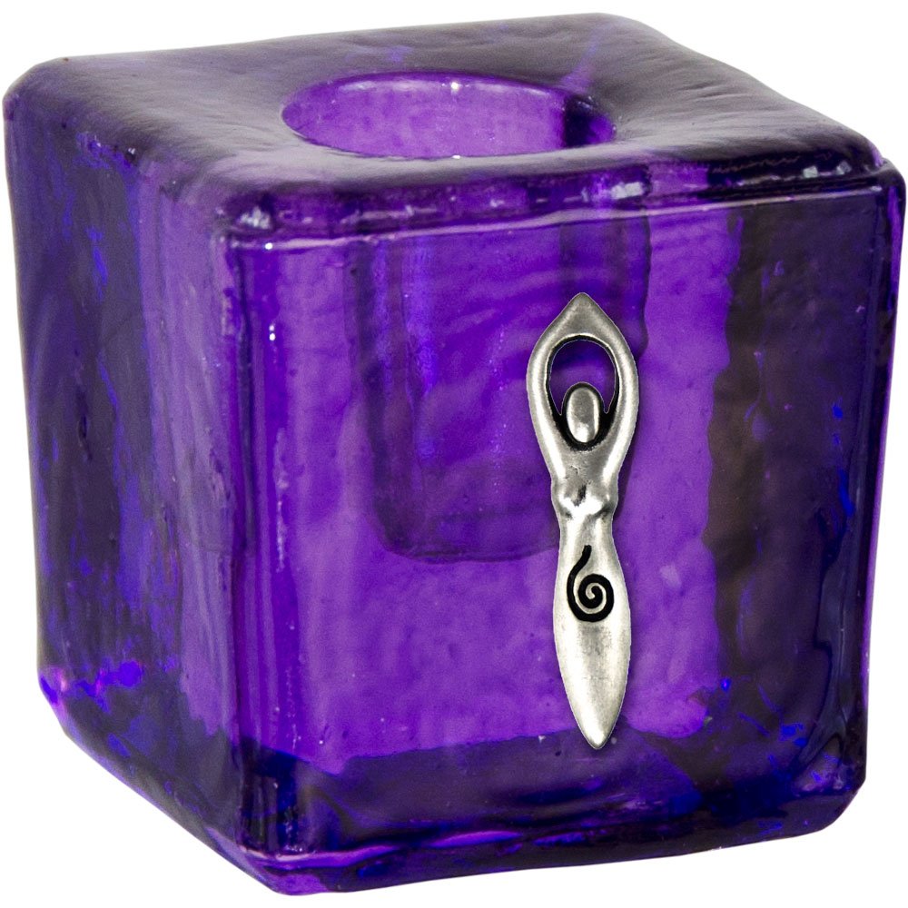 Mini Spiral Goddess Purple Candle Holder - Elegant Home Decor for Meditation, Yoga, and Relaxation - Perfect for Bedroom, Bathroom, and Spa Ambiance