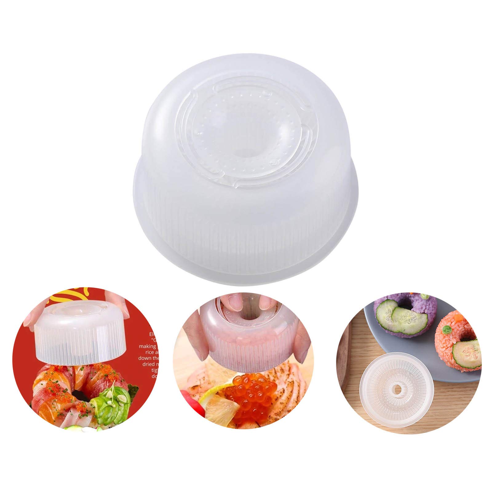 Kids DIY Donut & Shape Bento Maker - Round Rice Mold for Creative Lunch Boxes | Set of 6 Washable Round Table Mats for Dining & Kitchen | Perfect for School Lunches, Parties & Home Decor