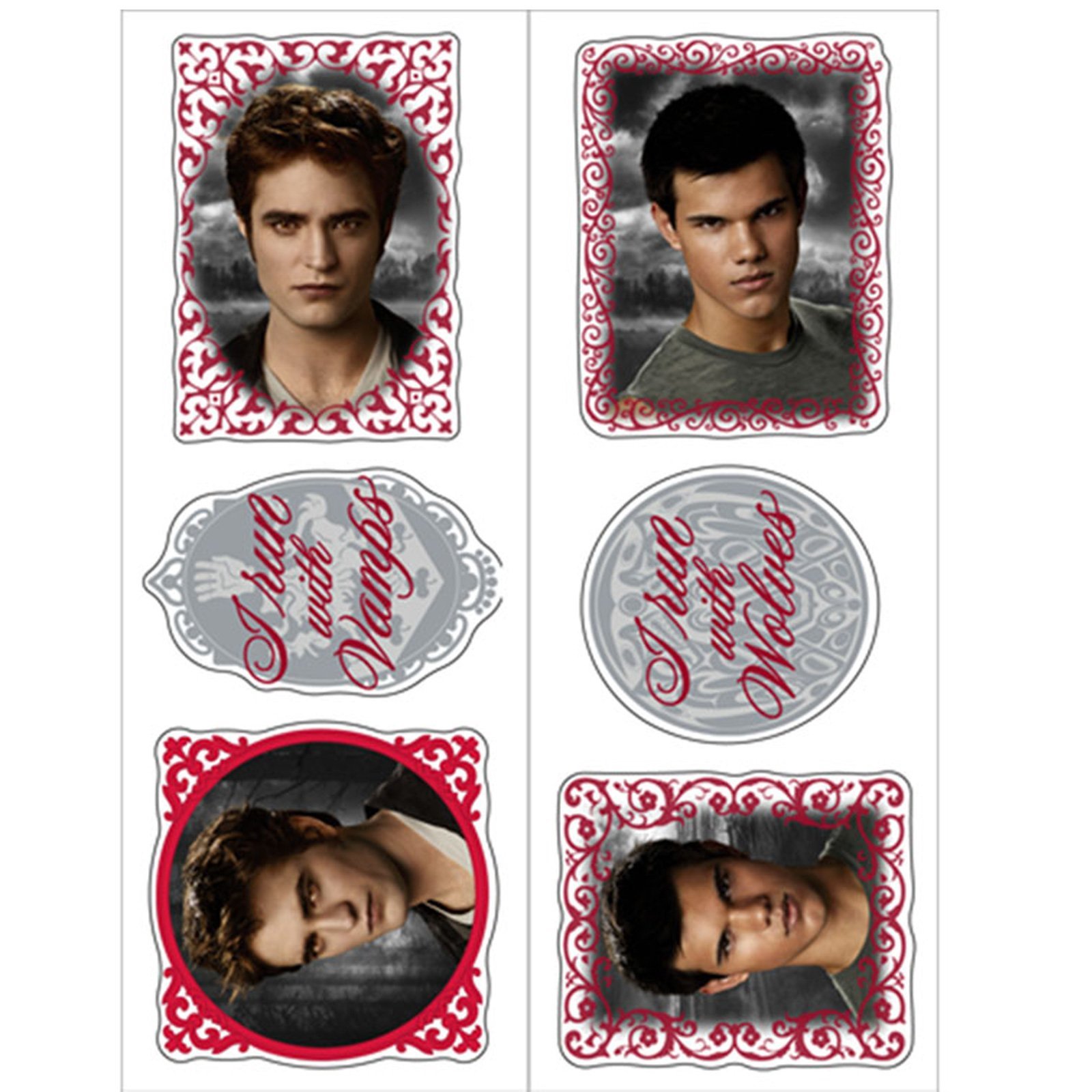 Hallmark The Twilight Saga Eclipse Temporary Body Stickers - Waterproof Fake Tattoos for Halloween, Cosplay & Parties - Fun Decals for Teens & Adults
