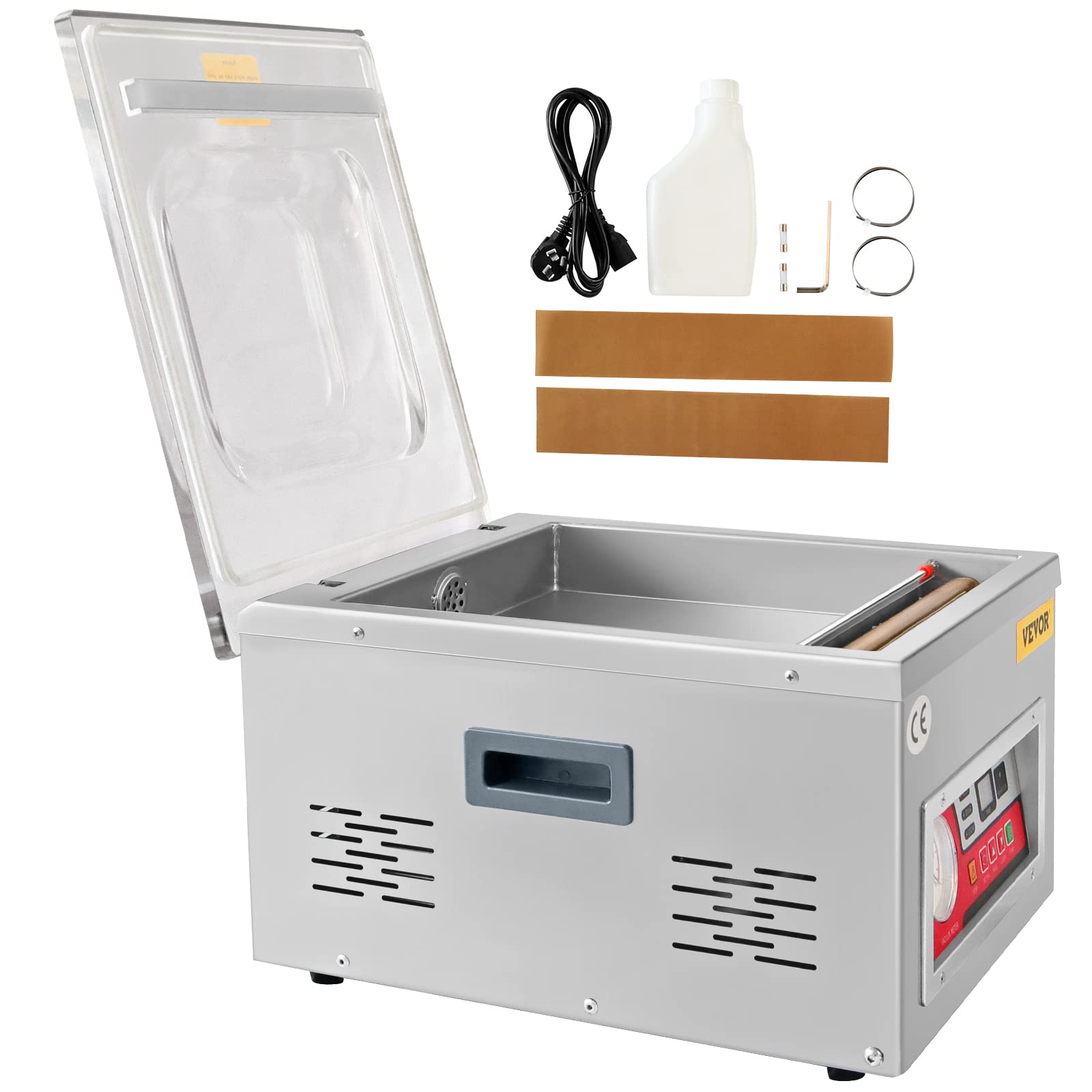 VEVOR DZ-260A Commercial Chamber Vacuum Sealer - 6.5 cbm/h Pump Rate, Automatic Control, 260W Power (110V/60Hz) for Fresh Meats, Seafood & Meal Prep - Professional Food Packaging Machine for Restaurants, Butchers & Home Use
