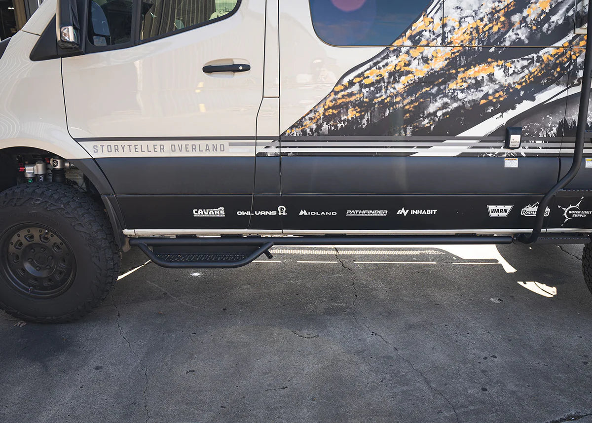 ROAMBUILT Tubular Side Step for 2007-2023 Mercedes Sprinter Van - Driver Side - Easy Entry & Exit - Durable Running Boards for Van Life & Camping