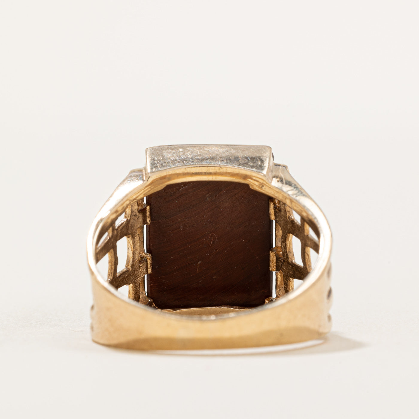 Stunning Red Tiger's Eye Cocktail Ring - 6.00ct Genuine Stone - Size 10 - Elegant Evening Wear & Special Occasion Jewelry
