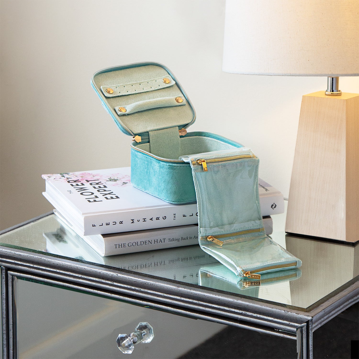 Luxury Velvet Jewelry Box - Seafoam Green Jewelry Organizer for Rings, Necklaces & Earrings | Perfect for Travel, Gifts & Home Storage
