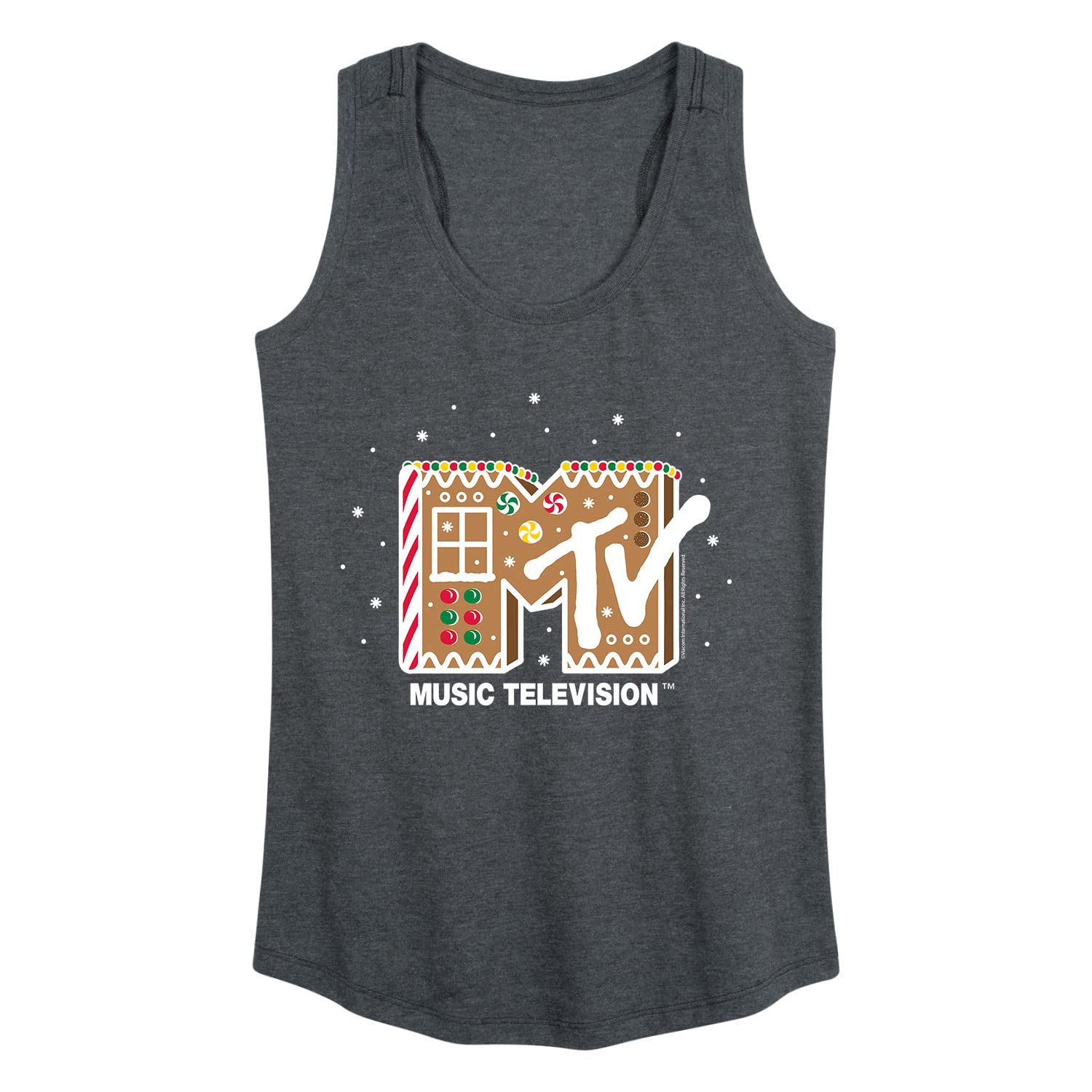 MTV Logo Women's Racerback Tank Top by Hybrid Apparel - Soft & Comfortable Workout Top for Yoga, Gym & Summer Fashion