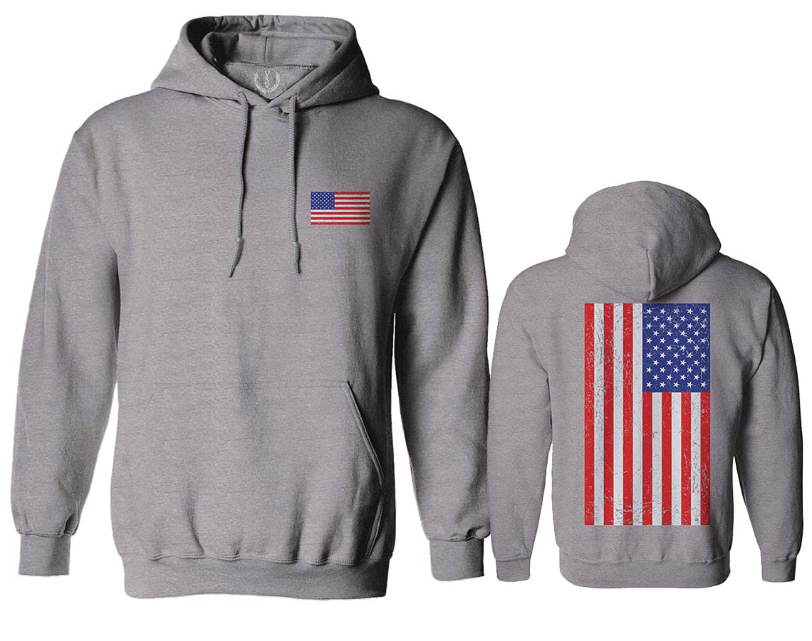 Vintage American Flag Hoodie - USA Patriotic Sweatshirt for Men & Women | Perfect for 4th of July, Memorial Day & Outdoor Events