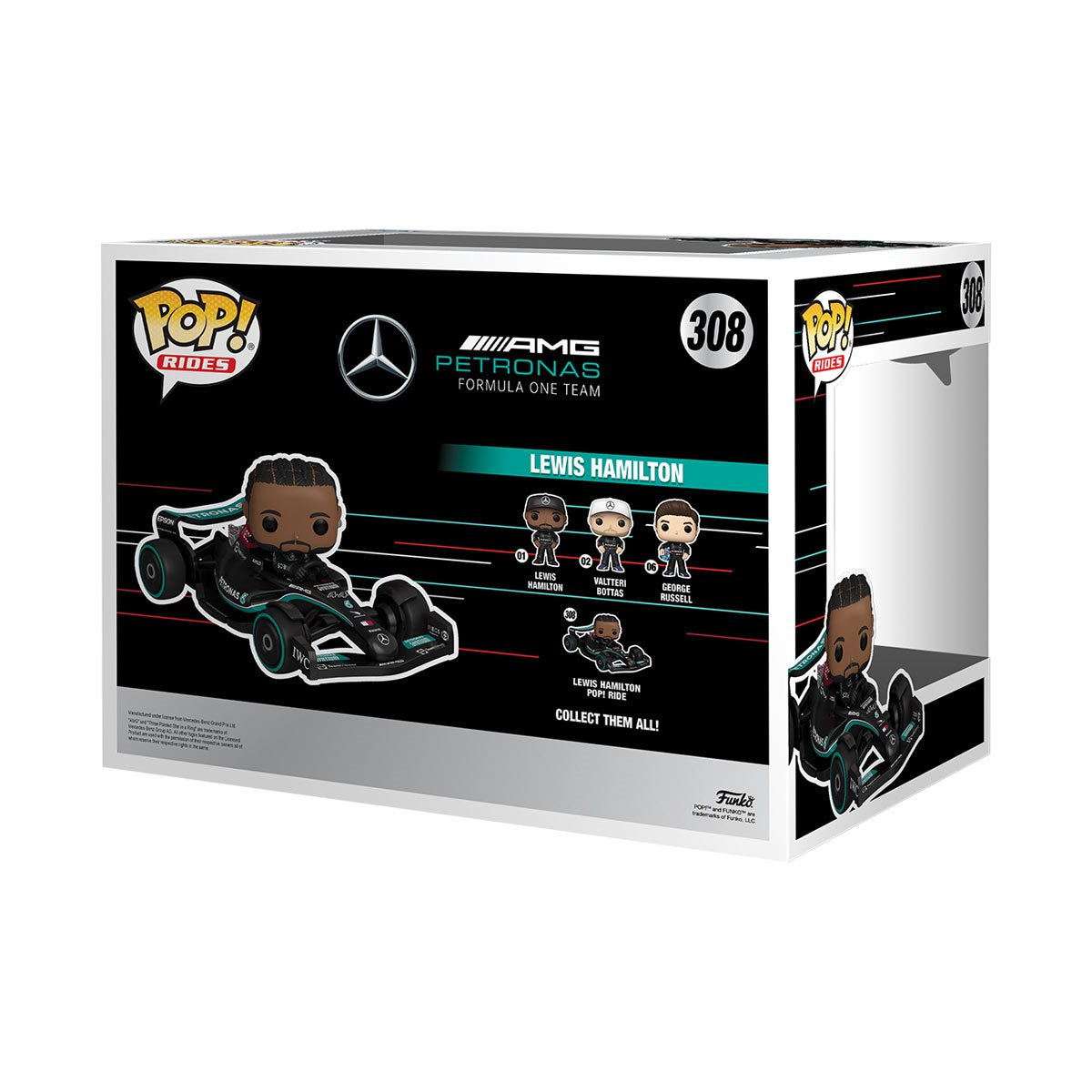 Lewis Hamilton Formula 1 Mercedes Funko Pop! Ride Vinyl Figure #308 - Collectible Racing Car Toy for F1 Fans & Display