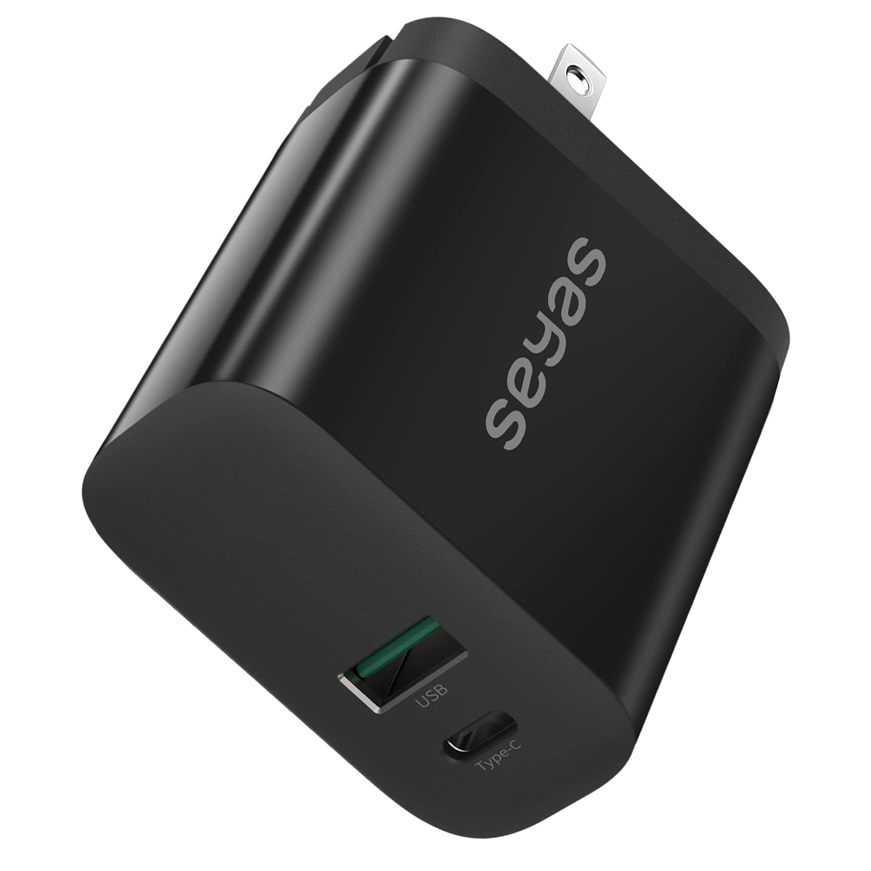 30W Fast USB C Charger with 18W PD Port | Dual Port Wall Charger for iPhone 13/12/11/X, iPad Pro, Samsung Galaxy, Google Pixel | Compact Foldable Design for Travel, Home & Office Use