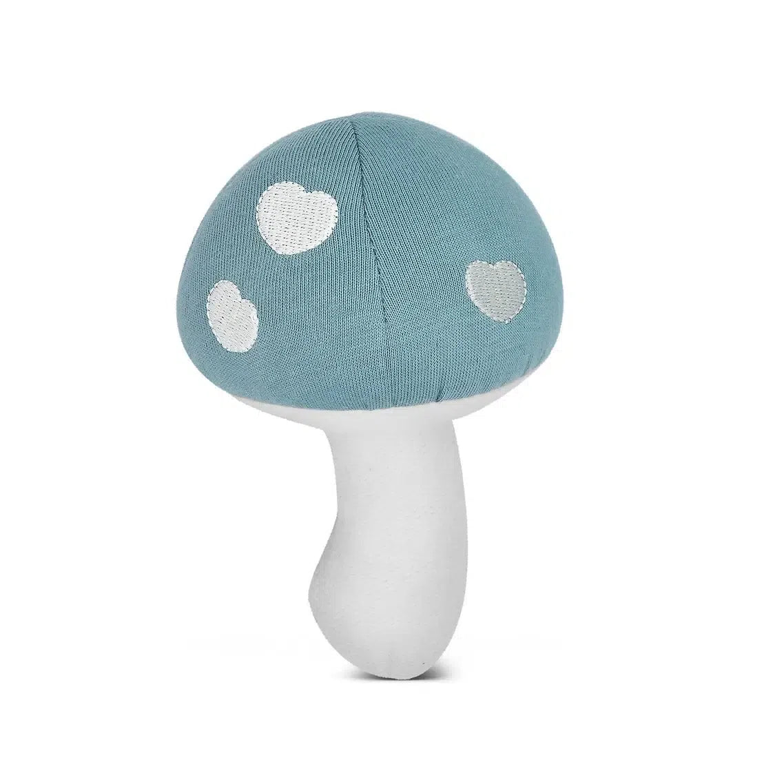 Apple Park Mushroom Rattle Teal - Organic Baby Teether Toy for Infants & Toddlers - Perfect for Soothing Teething Pain, Sensory Play and Early Learning Development