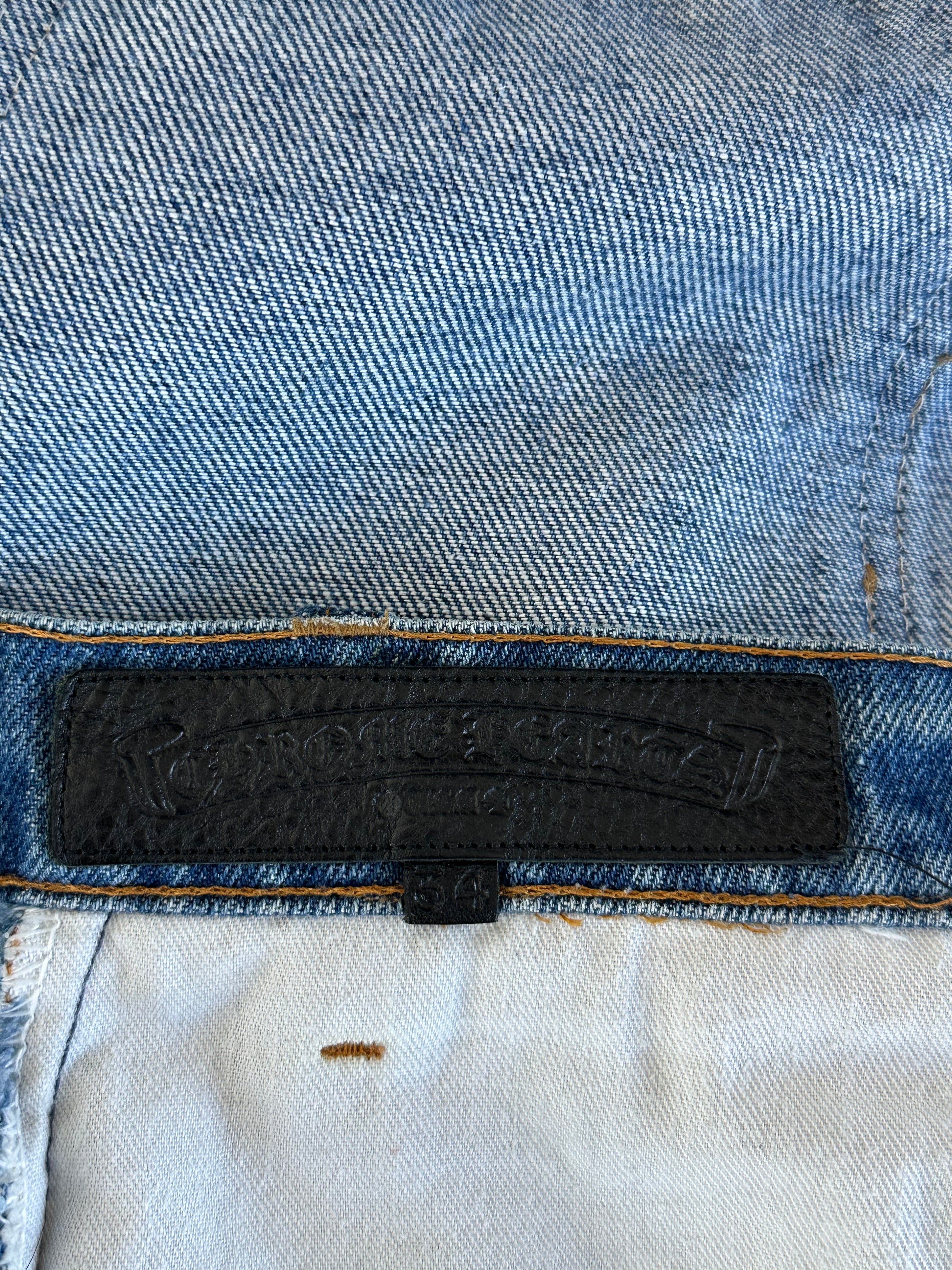 Chrome Hearts x Levi's Blue & Black Cross Patch Denim Jeans for Men - Stylish Streetwear & Casual Outfits