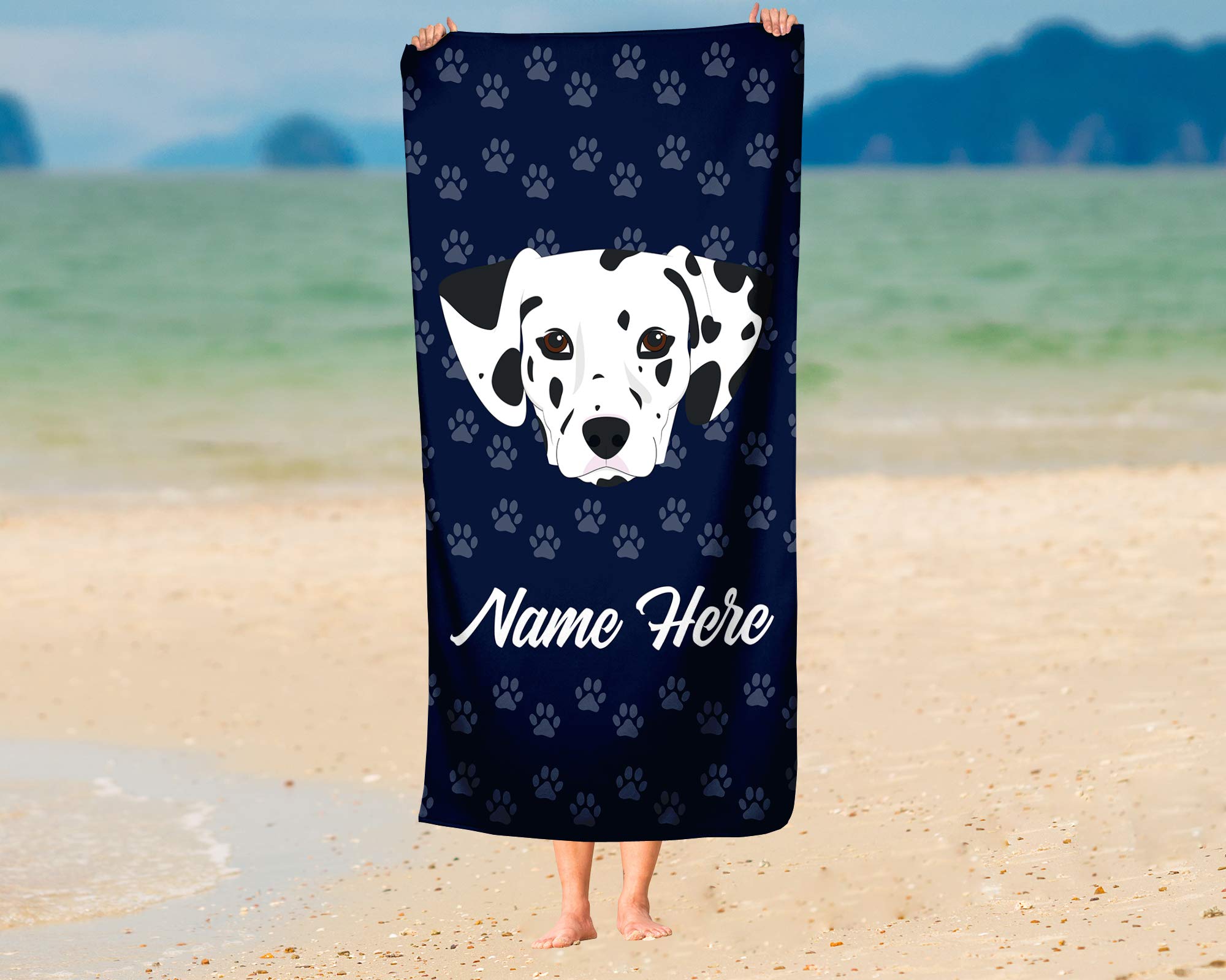 Custom Dalmatian Face Beach & Bath Towels - Large & Medium Sizes - Personalized Travel, Pool & Indoor Use Towels for Adults & Kids - Perfect for Beach Trips, Swimming Pools, Gym & Spa Days