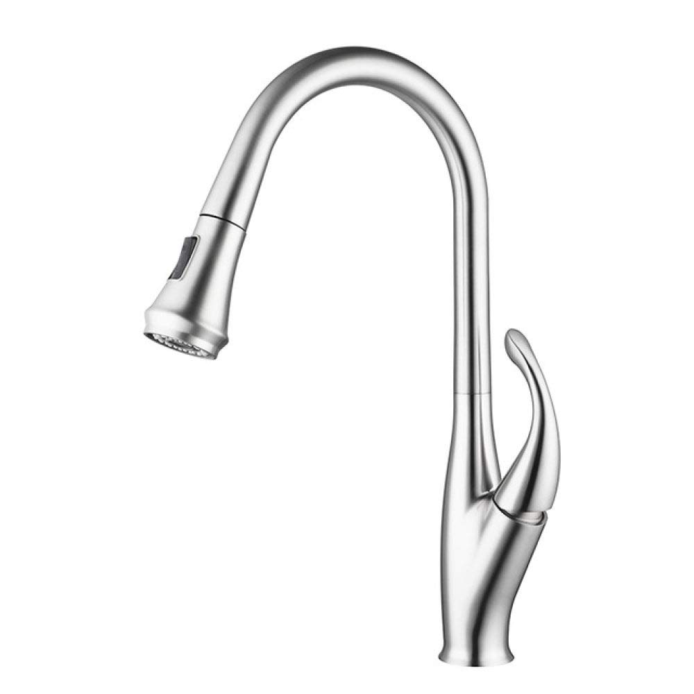 LCDIEB 360° Swivel Pull Out Kitchen Faucet with Single Handle Mixer Tap, Chrome Finish, Ideal for Modern Home Kitchen Sink