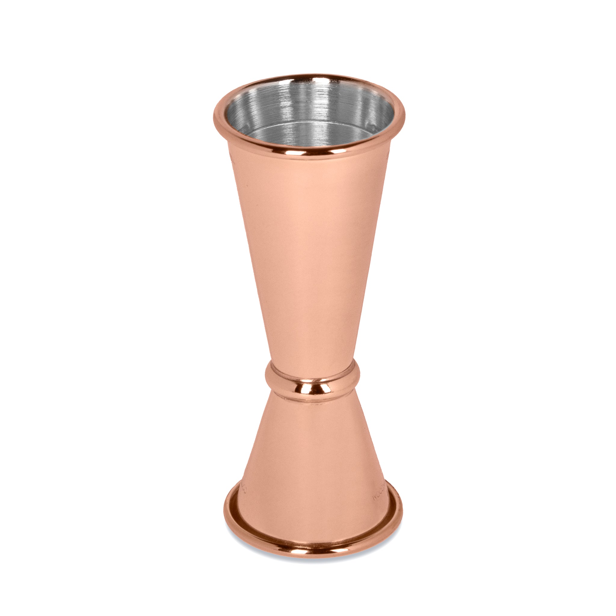 Premium Japanese Style Copper Plated Jigger - 25ml & 50ml Dual Measurement Cocktail Tool for Home Bars & Professional Mixologists