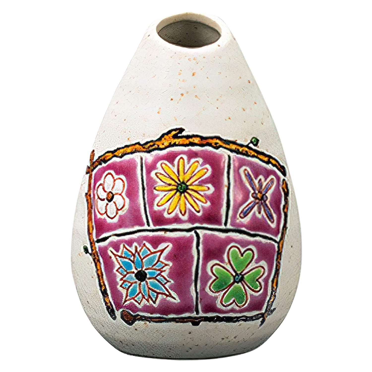 Authentic Japanese Kutani Ware Porcelain Vase - Handcrafted Single Flower Vase for Home Decor | Perfect for Living Room, Office & Wedding Centerpieces