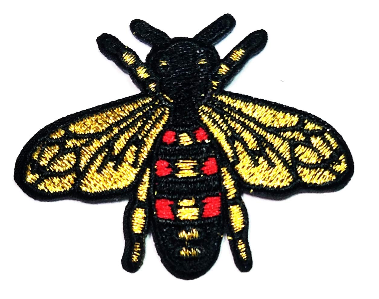 Bumble Bee Gold Embroidered Iron On/Sew On Patch - Cartoon Character DIY Craft for Jackets, Bags, Hats, Jeans & Backpacks (12 Pack) - Perfect for Costumes, Fashion DIY & Unique Outfit Customization