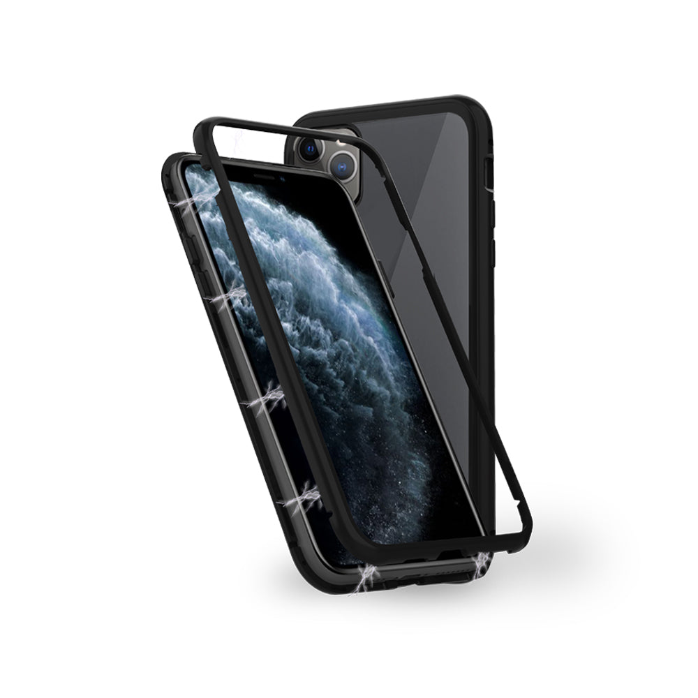 Magnetic Glass Case for iPhone 12 & 12 Pro - Ultra Slim Protective Cover with Strong Magnet for Secure Fit - Perfect for Work, Travel & Everyday Use