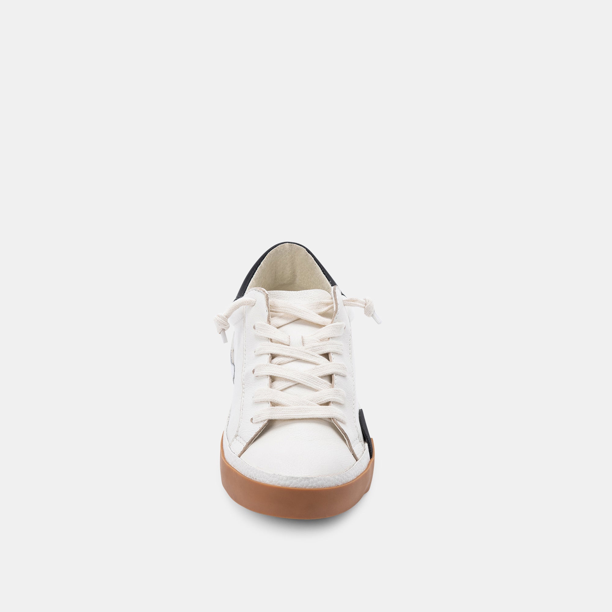 ZINA White & Black Leather Sneakers for Women - Comfortable Casual Walking Shoes for Everyday Wear, Gym, and Travel
